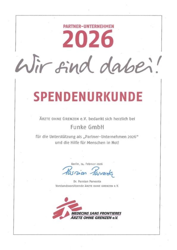 Spendenurkunde Ärzte ohne Grenzen